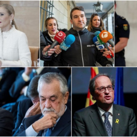 Cristina Cifuentes, un miembro de La Manada, Rodrigo Rato, Chavez y Griñán y Torra y Puigdemont. Agencias