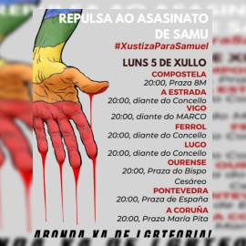 Cartel de las concentraciones por la muerte de Samuel a causa de una paliza.