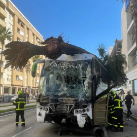 Autobús accidentado en Cádiz