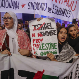 Palestinos se manifiestan en Madrid: "Israel es el niño favorito de Estados Unidos"