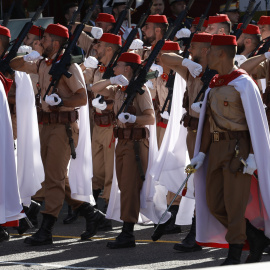 Los Grupos de Regulares de Melilla desfilan en el desfile del Día de la Fiesta Nacional en Madrid. EFE/ Chema Moya