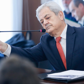 El exconsejero de Innovación de la Junta de Andalucía, Francisco Vallejo, durante su declaración en el juicio de la pieza política de los ERE en la Audiencia de Sevilla. EFE/José Manuel Vidal