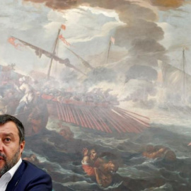 25/07/2019- El líder de la Liga, Matteo Salvini, durante una rueda de prensa en la Cámara de Diputados en Roma, en una imagen de archivo. / REUTERS - YARA NARDI