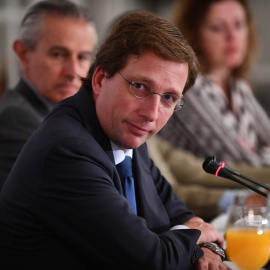 El alcalde de Madrid, José Luis Martínez Almeida, en un desayuno informativo. E.P.