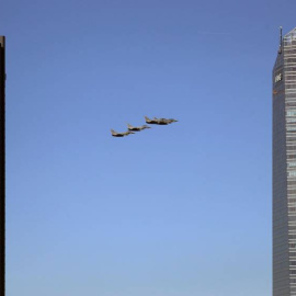 Dos de las cuatro torres en Madrid: las de PwC y KPMG. Foto: EFE