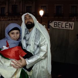 BDS Madrid, Leo Bassi y Payasos en Rebeldía organizan un Belén reivindicativo en Madrid para protestar contra el genocidio palestino.