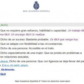 La RAE rectifica y elimina la acepción machista de 'mujer fácil'.