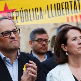 Quim Torra y la presidenta de la ANC, Elisenda Paluzie, en una  manifestación para la independencia | EFE