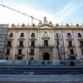 Palacio de Justicia de València durante las obras para su rehabilitación, a 3 de enero de 2024.