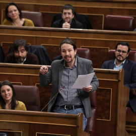 Pablo Iglesias en la sesión de control al Gobierno en el Congreso. EUROPA PRESS/Archivo