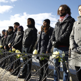 Acto homenaje de las víctimas de la tragedia de El Tarajal, a 16 de febrero de 2015, en Ceuta.