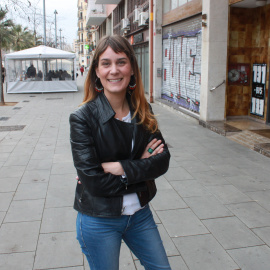 Jéssica Albiach, presidenta de Catalunya en Comú Podem, durant l'entrevista amb 'Públic'. MARC FONT