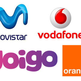 Logotipos de las operadoras de telefonía móvil que incurren en prácticas abusivas.