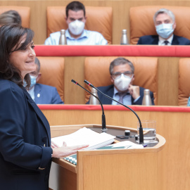 13/10/2021 La presidenta del Gobierno de La Rioja, Concha Andreu, interviene en el Debate sobre el Estado de la Región en el Parlamento