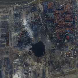 Vista aérea del lugar de la explosión. REUTERS