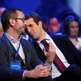 Maroto y Casado, durante la Convención Nacional del PP. EFE/Chema Moya