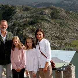 Imagen usada por la Casa Real para la felicitación navideña del rey Felipe VI, la reina Letizia y sus hijas.