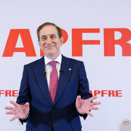 El presidente de Mapfre, Antonio Huertas, durante la presentación de resultados de la aseguradora en 2023. E.P./Marta Fernández