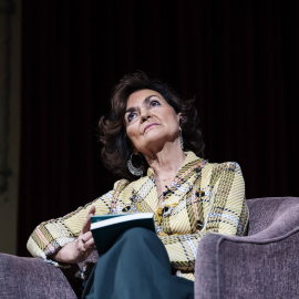 La presidenta del Consejo del Estado y exvicepresidenta del Gobierno, Carmen Calvo, durante un acto en Madrid, a 14 de febrero de 2024.