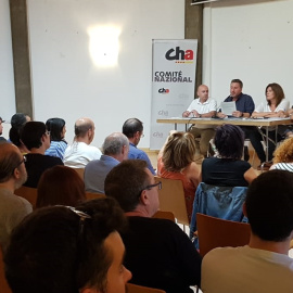 27/09/2019 - José Luis Soro, presidente de Chunta Aragonesista, se dirige al Comitè Nazional del partido este viernes en Zaragoza. / Chunta Aragonesista