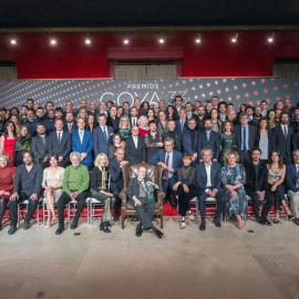 Imagen facilitada por la Academia de cine de la tradicional fiesta de los nominados en la 33 edición de los premios Goya que se ha celebrado en el Teatro Real de Madrid. /EFE