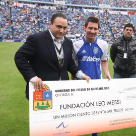 Messi, en un partido benéfico de su fundación.