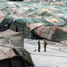 Imagen de unas maniobras recientes del Ejército de Tierra en la base militar de San Isidro de Mahón para el ejercicio de la OTAN Trident Jackal 19. EFE/ David Arquimbau Sintes