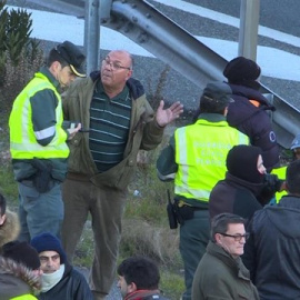 La Guardia Civil identificará a los más de 60 taxistas que ralentizaron la circulación esta mañana en la M-40. / EUROPA PRESS