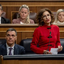 23/02/2024 La vicepresidenta primera y ministra de Hacienda, María Jesús Montero, durante la sesión plenaria en el Congreso de los Diputados, a 21 de febrero de 2024.