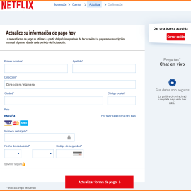 01/10/2019 - Página que suplanta a Netflix para robar los datos bancarios de los usuarios / Oficina de Seguridad del Internauta