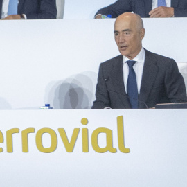 El presidente de Ferrovial, Rafael del Pino, en la última junta de accionistas de la constructora.