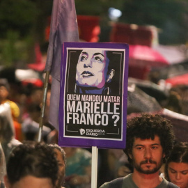 Foto de archivo de una concentración en protesta por el asesinato de Marielle Franco.