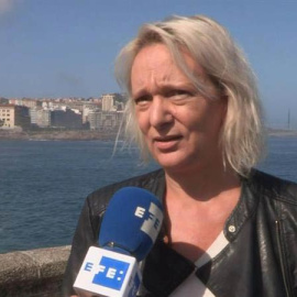 Carolina Bescansa concede una entrevista en A Coruña. (EFE)