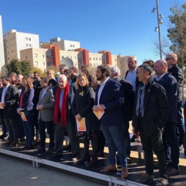 Los alcaldes de ERC en una foto difundida por el partido.