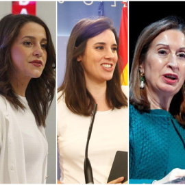 María Jesús Montero (PSOE), Inés Arrimadas (Ciudadanos), Irene Montero (Unidas Podemos), Ana Pastor (PP) y Rocío Monasterio (Vox)./ EFE