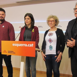 Dirigents d'ERC que han anunciat l'esmena a la totalitat als PGE. EUROPA PRESS