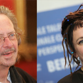 Peter Handke y Olga Tokarczuk, los últimos ganadores del premio Nobel de literatura. / Reuters