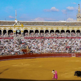 La plaza de toros de la Maestranza de Sevilla durante un festejo. EUROPA PRESS