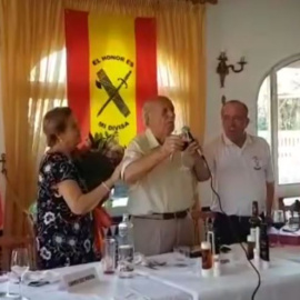 Antonio Tejero reaparece en un homenaje en Málaga al grito de "viva Franco". / CAPTURA DE PANTALLA