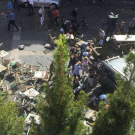 La terrassa del restaurant Kiepenkerl, al centre de Münster, després de l'atropellament. | Europa Press.