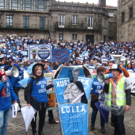 Manifestación de los funcionarios de justicia en el segundo mes de huelga. E.P.