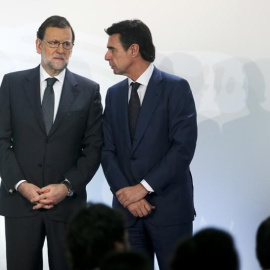 El presidente del Gobierno en funciones, Mariano Rajoy, y el exministro de Industria, José Manuel Soria, en una imagen de archivo. REUTERS