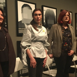 Anna Sáez, Txell Bonet, Cassandra Vera i Bea Talegón, en el col·loqui al museu de Lleida. | Mònica Mombiela