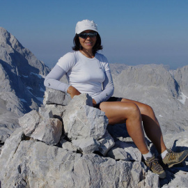 Rosa Fernández Rubio, en un viaje anterior en las montañas.