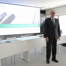 El presidente de la Asociación Española de Banca (AEB), José María Roldán, presenta los resultados del sector en 2017. EFE/J.J. Guillen