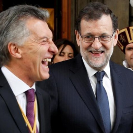 Macri y Rajoy, durante la primera visita a España del presidente argentino, en 2017. / REUTERS