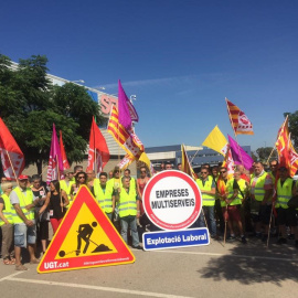 Protesta contra empreses que contracten companyies multiserveis per evitar els convenis col·lectius / UGT