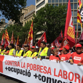 Manifestació convocada pels sindicats l'1 de maig de 2014 / M.D.