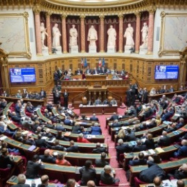 Hemicicle de l'Alta Cambra legislativa francesa. SÉNAT