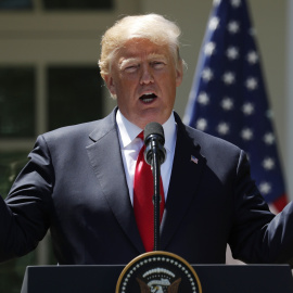 El presidente de EEUU, Donald Trump, en una rueda de prensa en la Casa Blanca. REUTERS/Kevin Lamarque